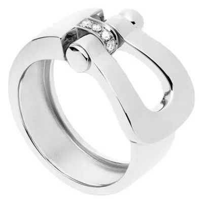 Fred Force 10 Large Model 18k White Gold Ring In Silver | ModeSens