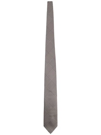 Tom Ford Silk Tie Slim Design Geometric Pattern In Gray