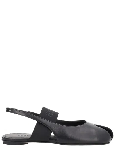 Mm6 Maison Margiela Logo Detailed Open-toe Slingback Sandals In Black