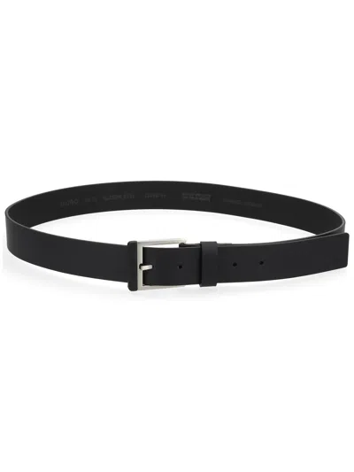 Hugo Boss Black Solid Buckle Belt In Black