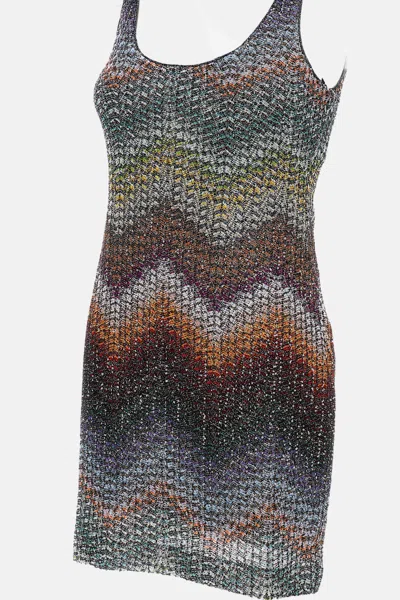 Missoni Zigzag Metallic Sequin Caperdoni Knit Minidress In Multi