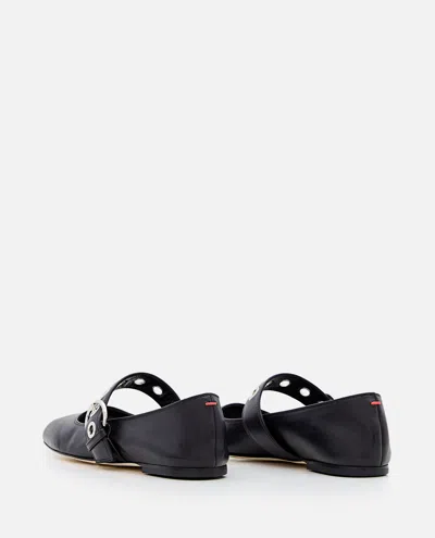 Aeyde Uma Eyelet-embellished Leather Mary Jane Ballet Flats In Black