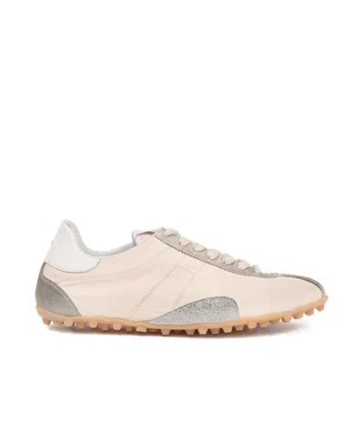 Maison Margiela Sprinters Beige Sneaker With Insert Design And Notched Sole In Leather Woman In Multi
