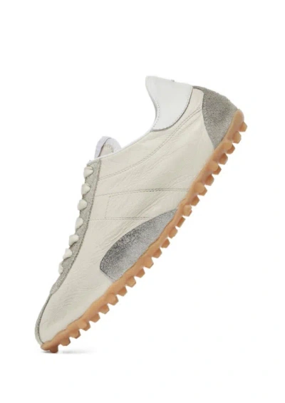 Maison Margiela Sprinters Beige Sneaker With Insert Design And Notched Sole In Leather Woman In Multi