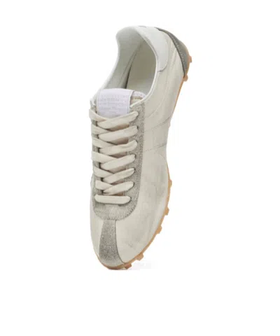 Maison Margiela Sprinters Beige Sneaker With Insert Design And Notched Sole In Leather Woman In Multi