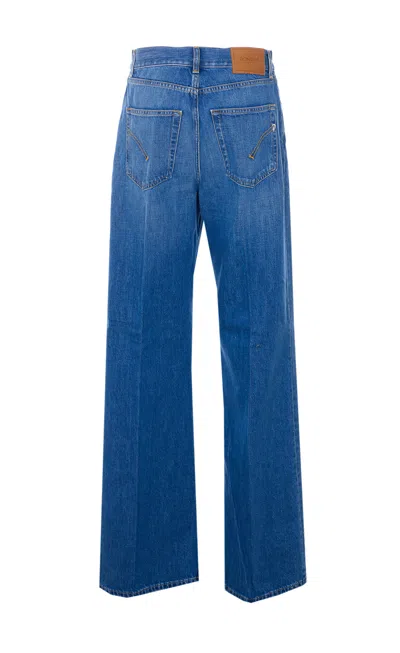 Dondup Five-pockets Patch-logo Jeans In Blue