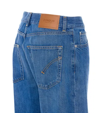 Dondup Five-pockets Patch-logo Jeans In Blue