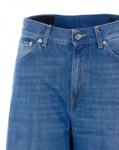 Dondup Five-pockets Patch-logo Jeans In Blue