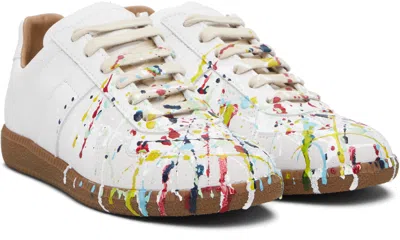 Maison Margiela Replica Paint Splatter-effect Low-top Sneakers In White