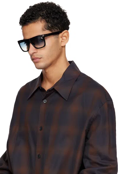 Tom Ford Logo Sunglasses In Black