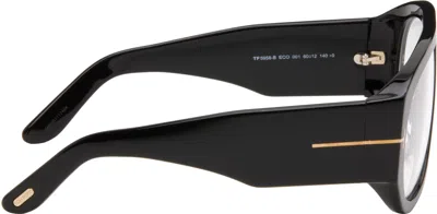 Tom Ford Black Blue Block Pilot Glasses In Black