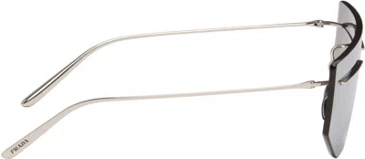 Prada Oversized Shield Sunglasses In Silver
