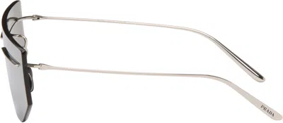 Prada Oversized Shield Sunglasses In Silver