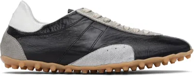 Maison Margiela Sneakers Sprinters In Suede And Leather With Vintage Finish In Black