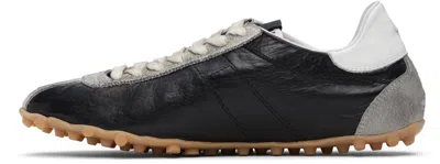 Maison Margiela Sneakers Sprinters In Suede And Leather With Vintage Finish In Black
