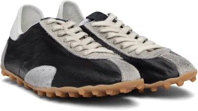 Maison Margiela Sneakers Sprinters In Suede And Leather With Vintage Finish In Black