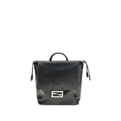 Fendi Leather Grace Backpack In Black