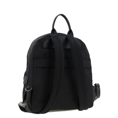 Kiton Versatile Backpack With Front Zip Pocket In Black