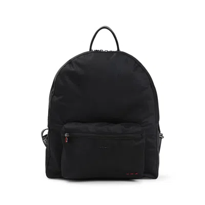 Kiton Versatile Backpack With Front Zip Pocket In Black