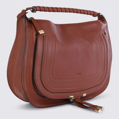 Chloé Shoulder Bag Gold Tone Hardware Handle In Brown