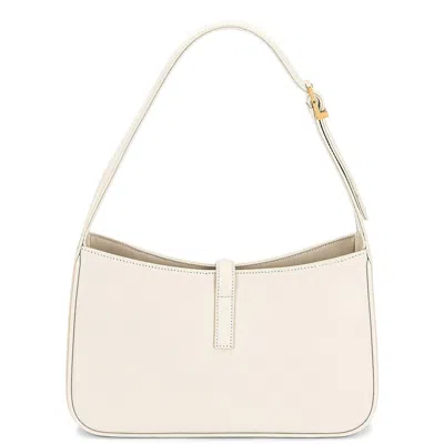 Saint Laurent Le 5 A 7 Mini Ysl Shoulder Bag In Smooth Leather In White
