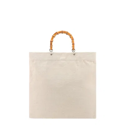 Jil Sander Bamboo Handle Tote Bag In Neutral