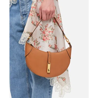 Polo Ralph Lauren Mini Sac Leather Shoulder Bag In Brown