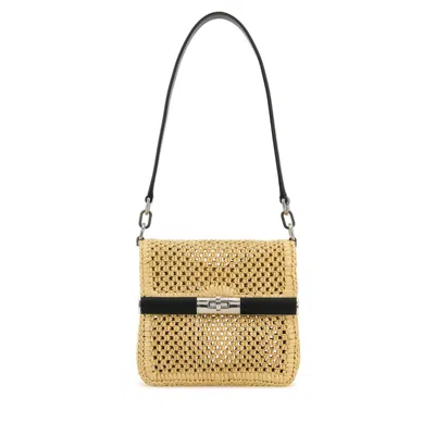 Dolce & Gabbana Rectangular Woven Top Handle Shoulder Bag In Brown