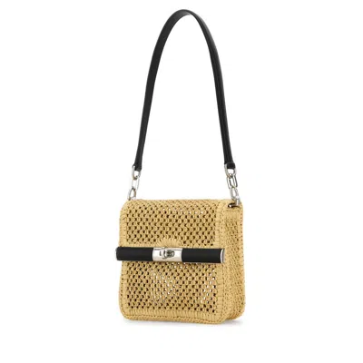 Dolce & Gabbana Rectangular Woven Top Handle Shoulder Bag In Brown