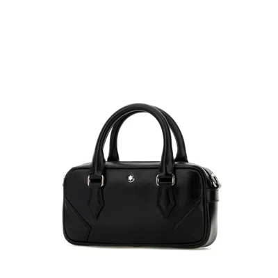 Montblanc Compact Bowling Handbag Detachable Strap In Black