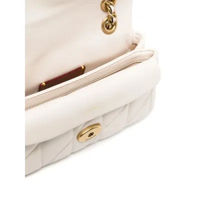 Coach Quilted Leather Crossbody Bag With Chain Strap In White