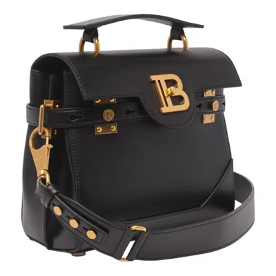 Balmain Women B-buzz Leather Crossbody Bag In Black