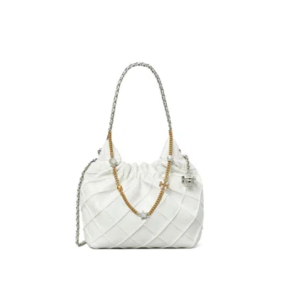 Tory Burch Mini Fleming Soft Distressed Drawstring Bag In Neutral