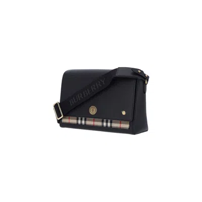 Burberry Womens Black Note Leather Cross-body Bag In Black