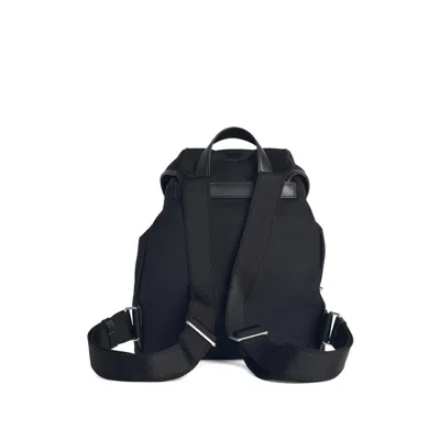 Moncler Versatile Polyester Backpack Adjustable Straps In Black