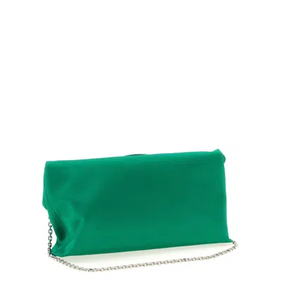 Roger Vivier Trompette Chain Strap Clutch Rectangular Buckle In Green