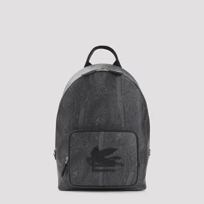 Etro Arnica Backpack Top Handle Adjustable Straps In Gray