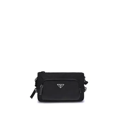 Prada Small Shoulder Bag With Adjustable Strap And Front Zip Pocket