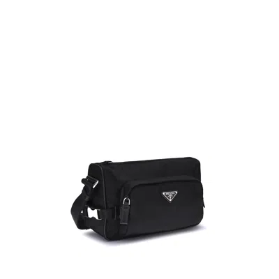 Prada Small Shoulder Bag With Adjustable Strap And Front Zip Pocket