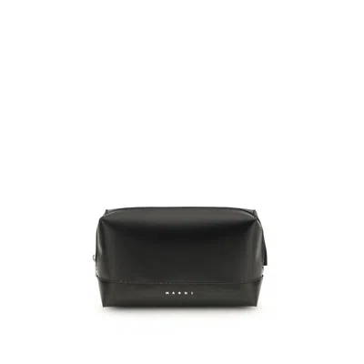 Marni Rectangular Crossbody Bag With Adjustable Strap In Black