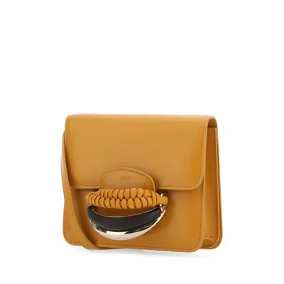 Chloé Chloe Women Mustard Leather Kattie Clutch In Neutral