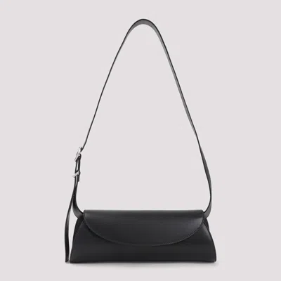 Jil Sander Sm Cannolo Shoulder Bag In Black