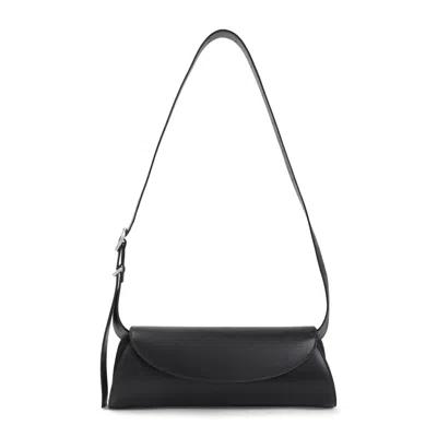 Jil Sander Sm Cannolo Shoulder Bag In Black