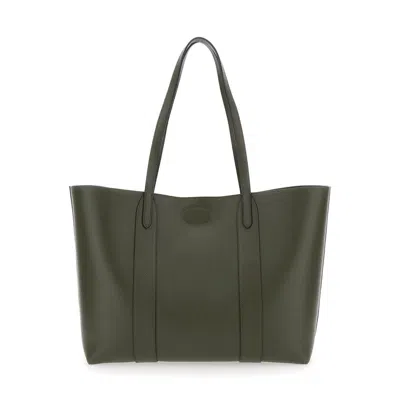 Mulberry Bayswater Green Tote Bag With Front Turn-lock Closure In Leather Woman