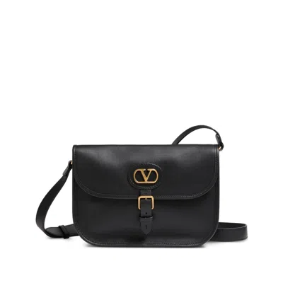 Valentino Garavani Antibes Leather Crossbody Bag Adjustable Strap In Black