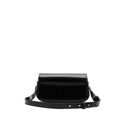 Ami Alexandre Mattiussi Ami Paris Women Leather Shoulder Bag With Metal Logo On The Front In Black