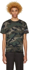 Valentino Green Authentic Camo T-shirt In Military Green