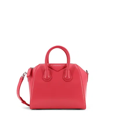 Givenchy Mini Leather Shoulder Bag With Structured Shape In Red