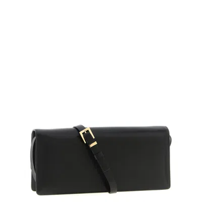 Tom Ford Supple Logo Buckled Shoulder Bag In Black