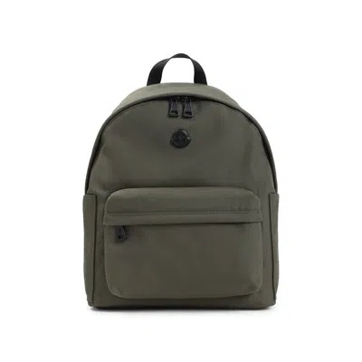 Moncler Pierrick Backpack Front Pocket Adjustable Straps Handle In Green